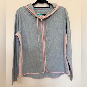 Palmers Grey and Pink Zip Up Lightweight Hoodie with Rose Gold Zipper